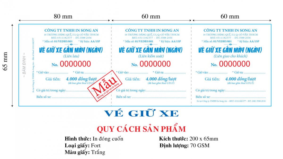 Top xưởng in ve xe gia re 2025 tại Phường Chánh Hiệp