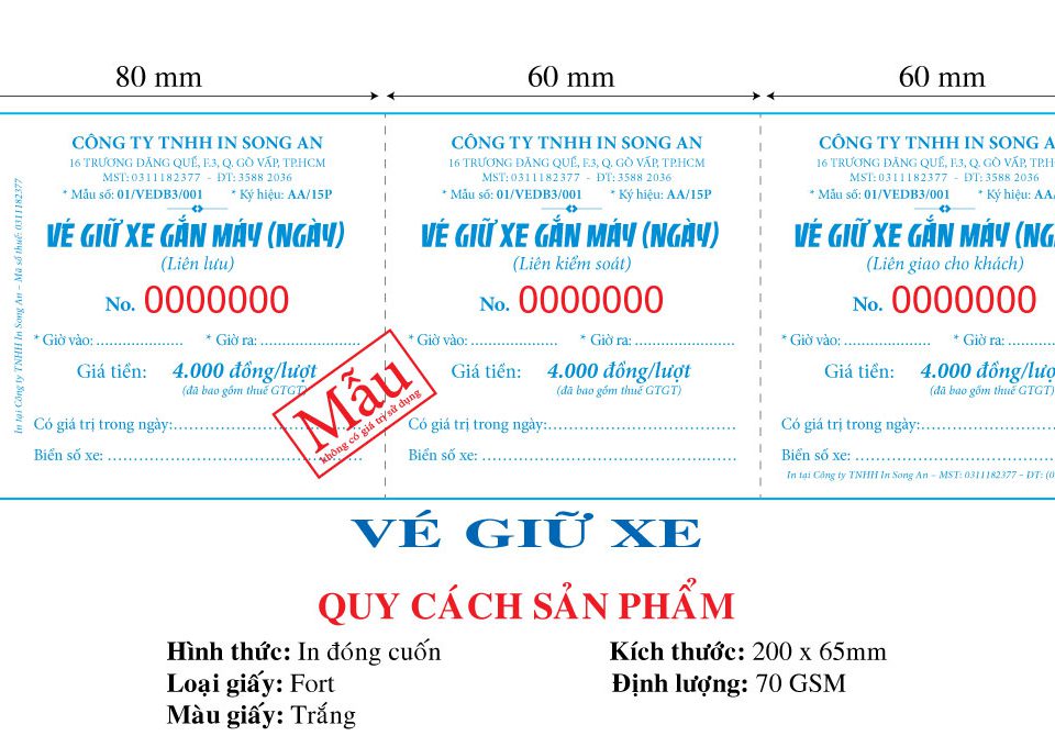 Top xưởng in ve xe gia re 2025 tại Phường Chánh Hiệp