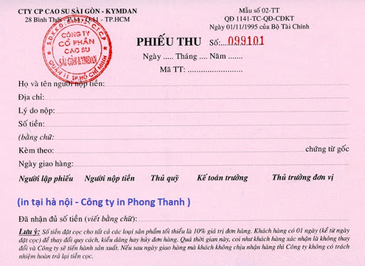 In phieu thu chi tốt tại In Song An